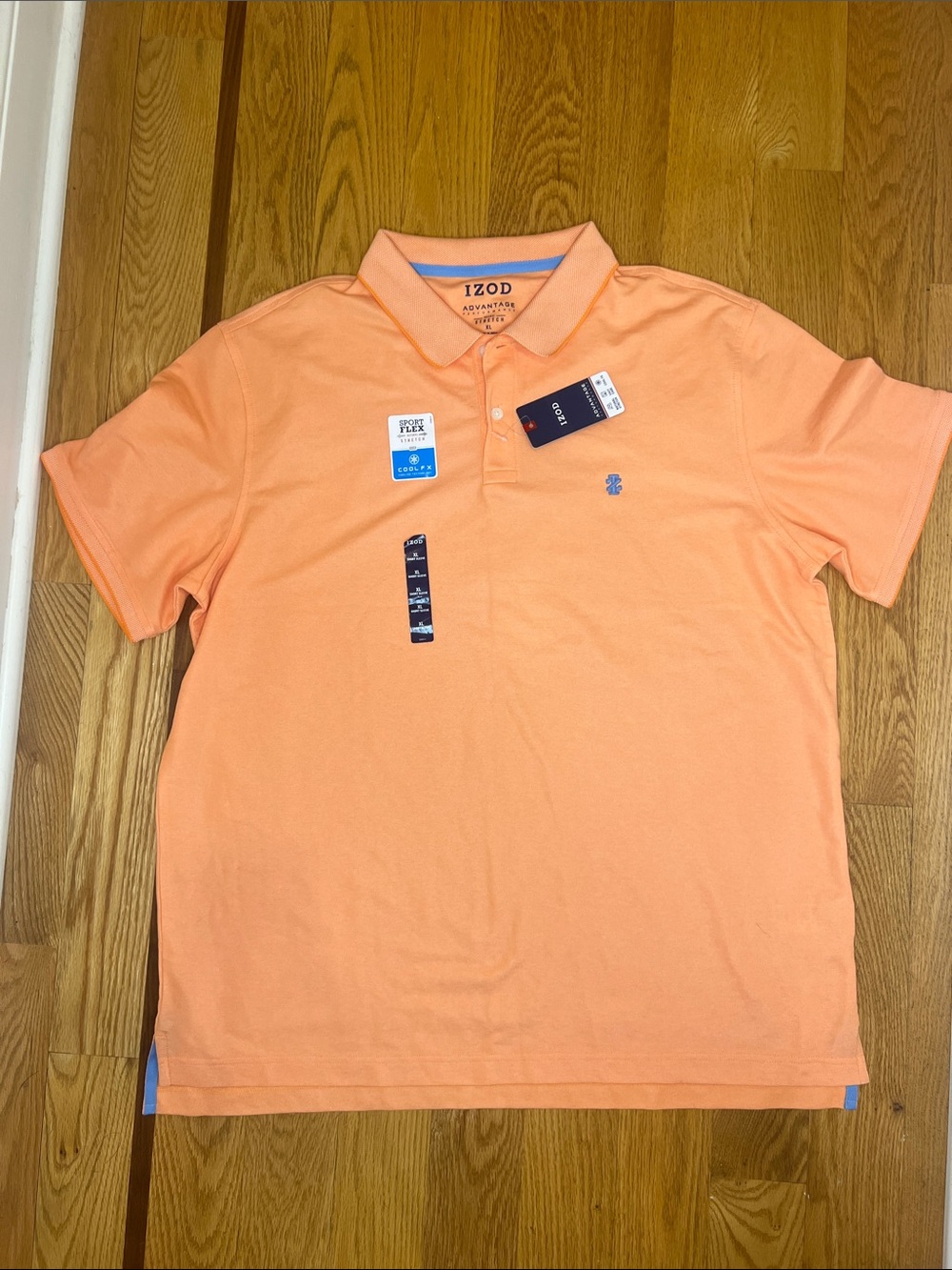 New IZOD Men's Peach Polo Shirt Xl